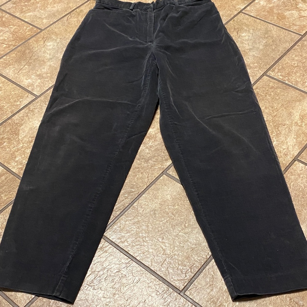 Talbots Petites Stretch Women’s Black Corduroy Trousers (8) Office